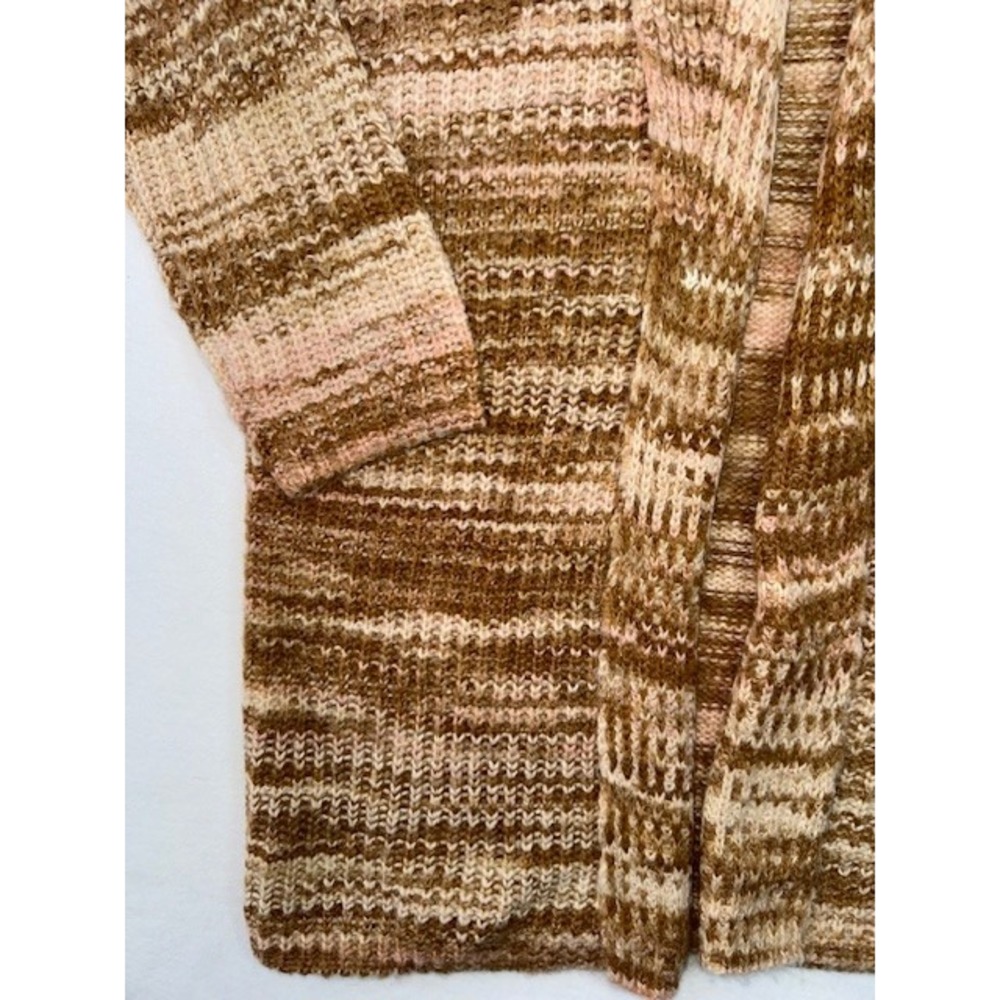 Loft Outlet Marled Shawl Collar Cardigan Sweater Long Line Brown XL Granny - Picture 4 of 11